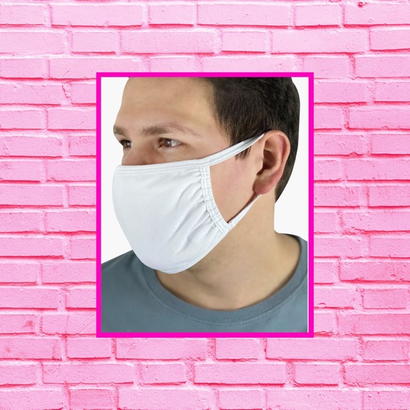 Accessories - 100% COTTON WHITE UNISEX REUSABLE FACE MASK